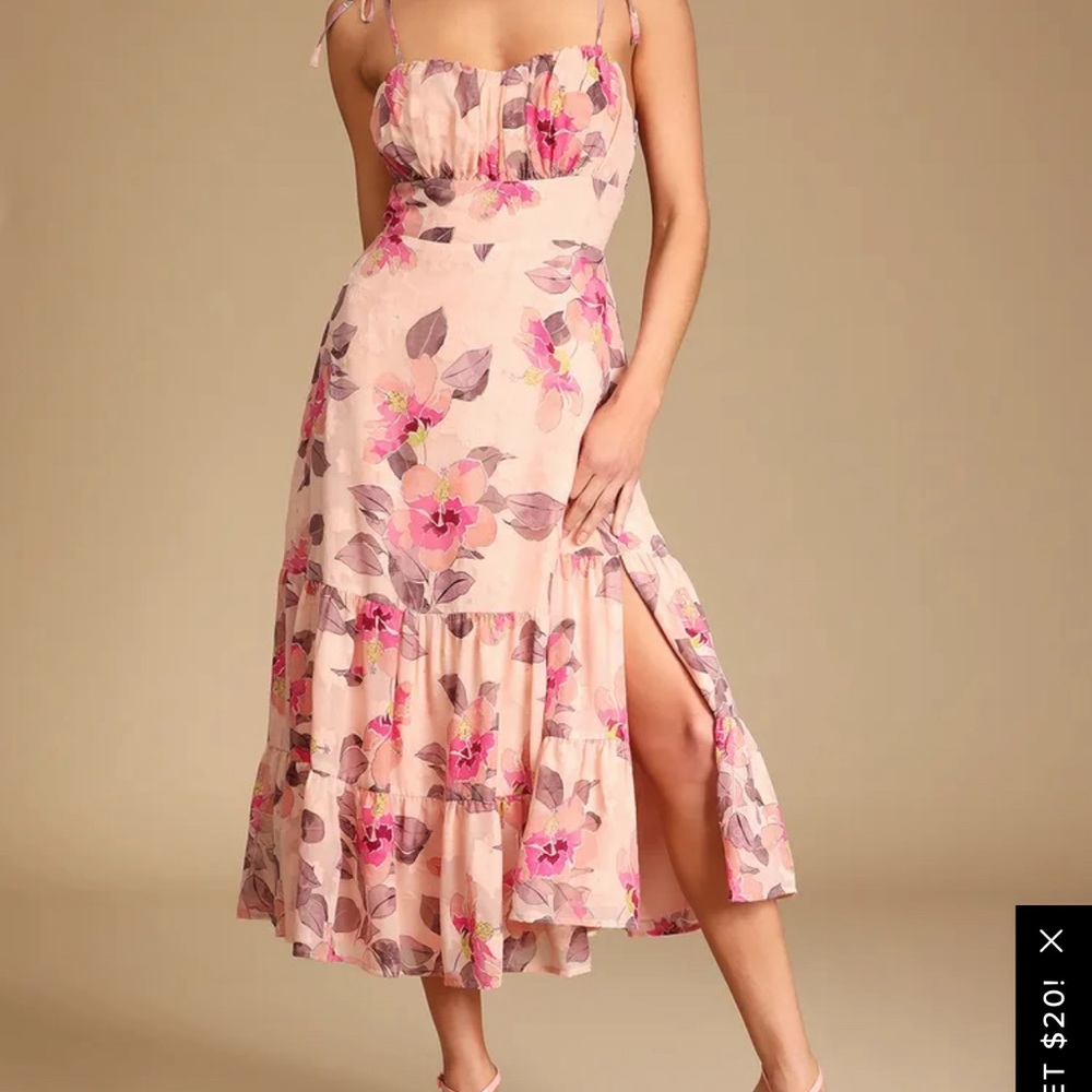 Floral chiffon midi dress